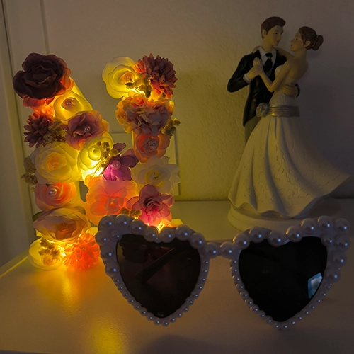 Lettres fleuries LED