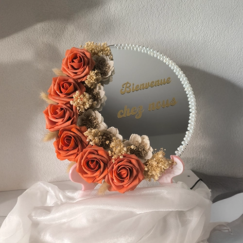 Miroir fleuri personnalisé