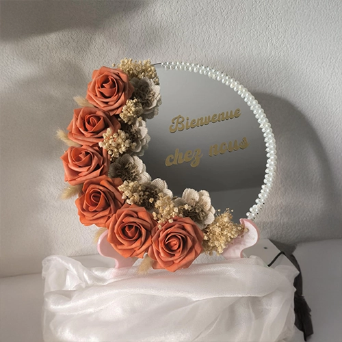 Miroir fleuri personnalisé