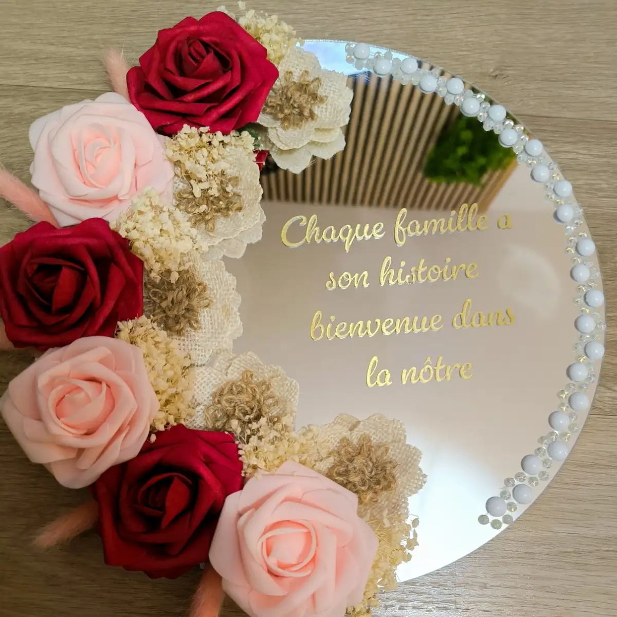 Miroir fleuri personnalisé