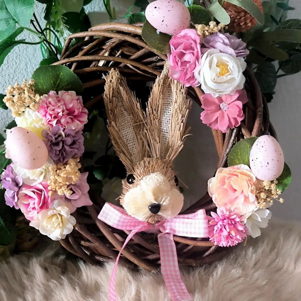 Couronne lapin fleuri de Pâques