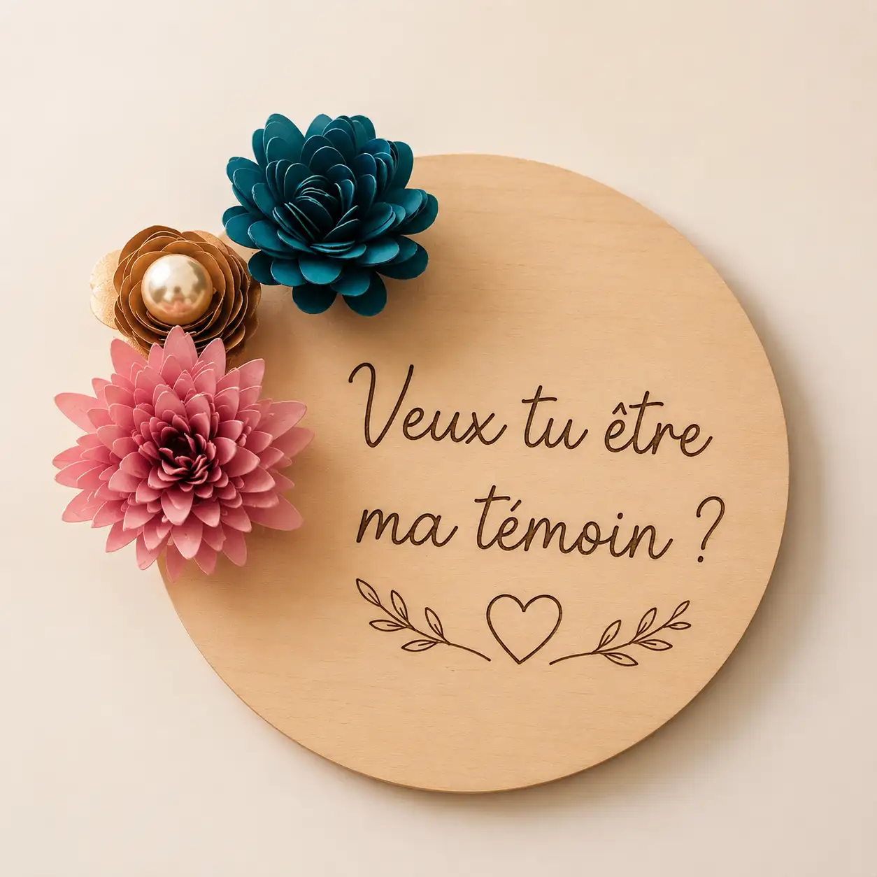 Cercle fleuri magnet personnalisé