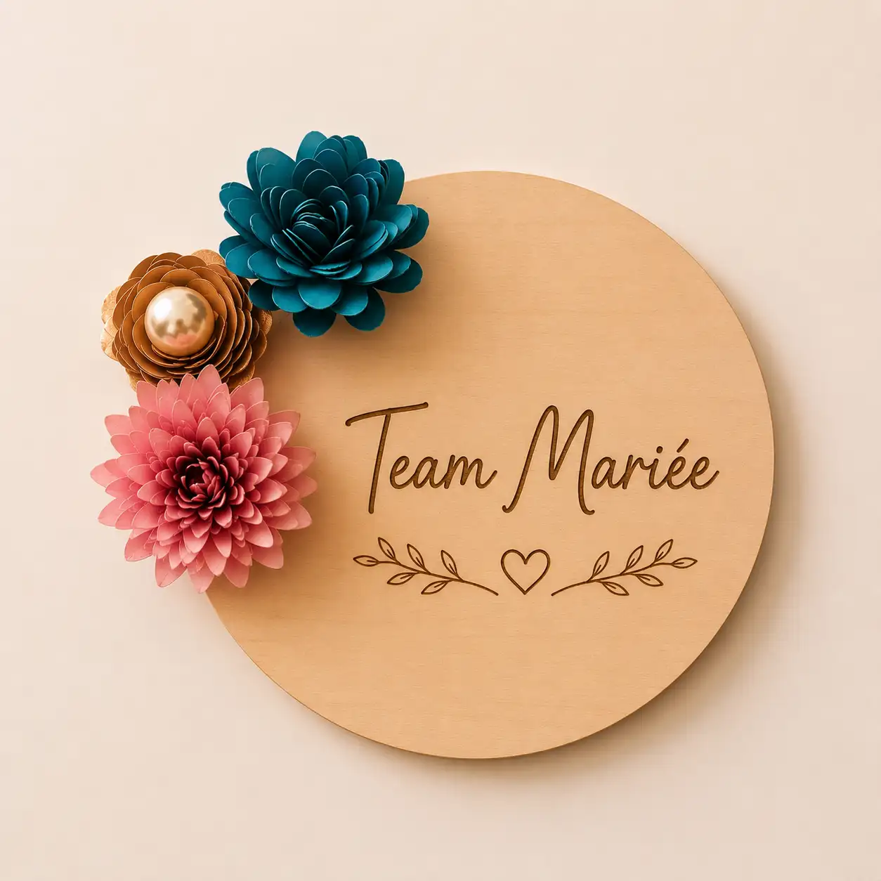 Cercle fleuri magnet personnalisé