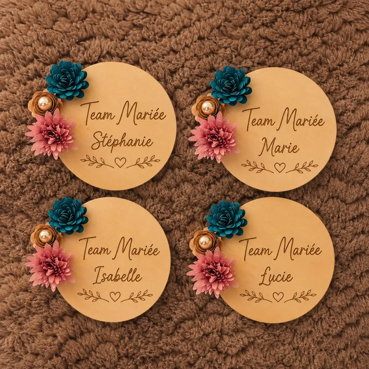 Cercle fleuri magnet personnalisé