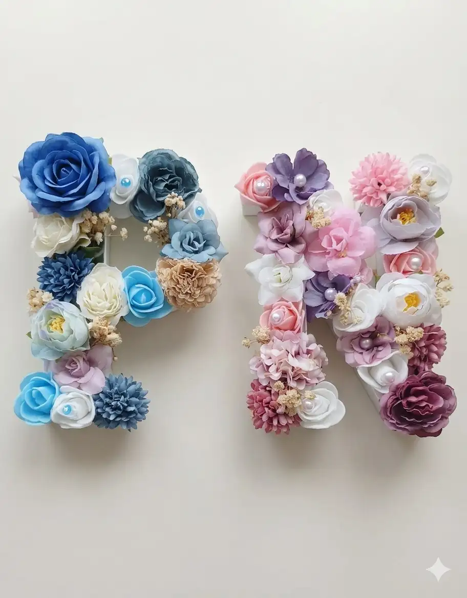 Lettres fleuries LED